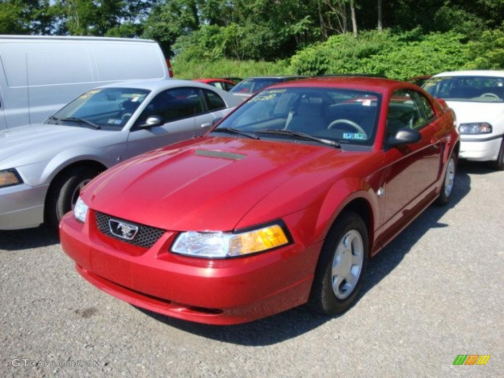 1999 Mustang V6 Coupe - Laser Red Metallic / Light Graphite photo #4