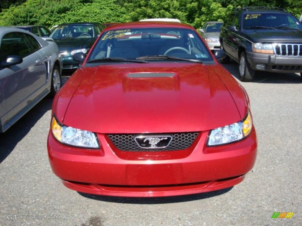 1999 Mustang V6 Coupe - Laser Red Metallic / Light Graphite photo #5