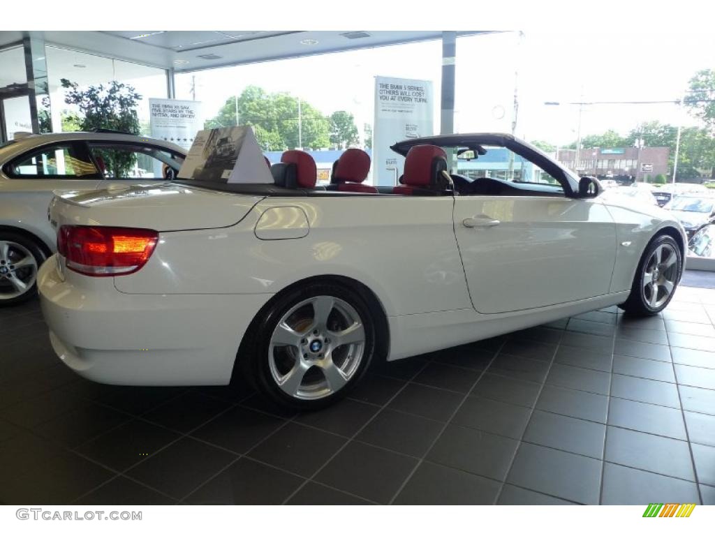 2007 3 Series 328i Convertible - Alpine White / Coral Red/Black photo #2