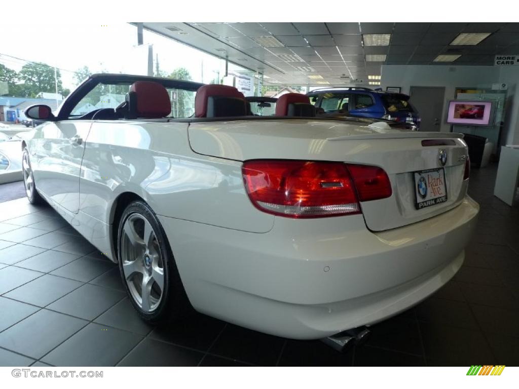 2007 3 Series 328i Convertible - Alpine White / Coral Red/Black photo #8