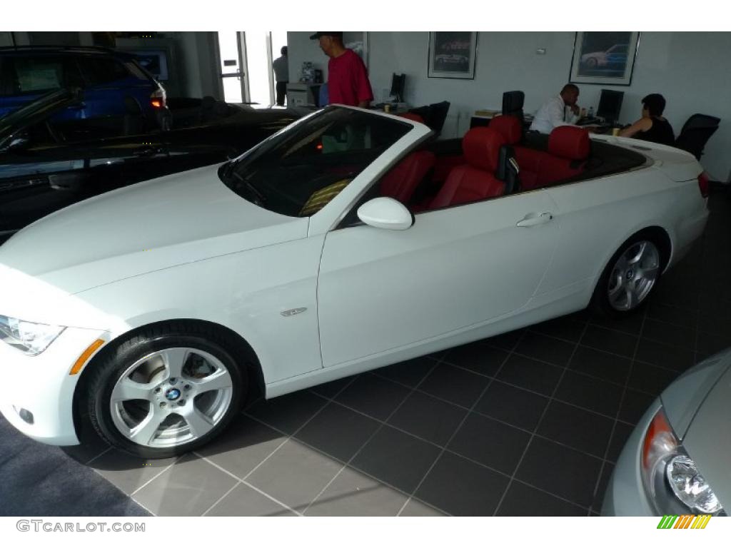 2007 3 Series 328i Convertible - Alpine White / Coral Red/Black photo #9