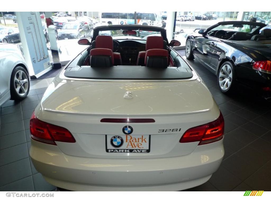 2007 3 Series 328i Convertible - Alpine White / Coral Red/Black photo #11