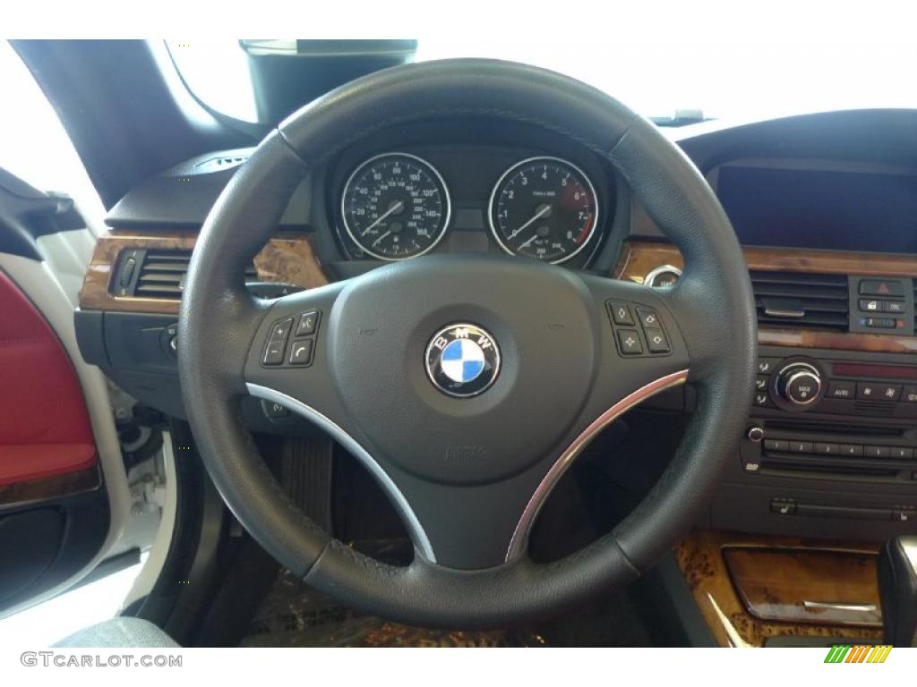 2007 3 Series 328i Convertible - Alpine White / Coral Red/Black photo #37