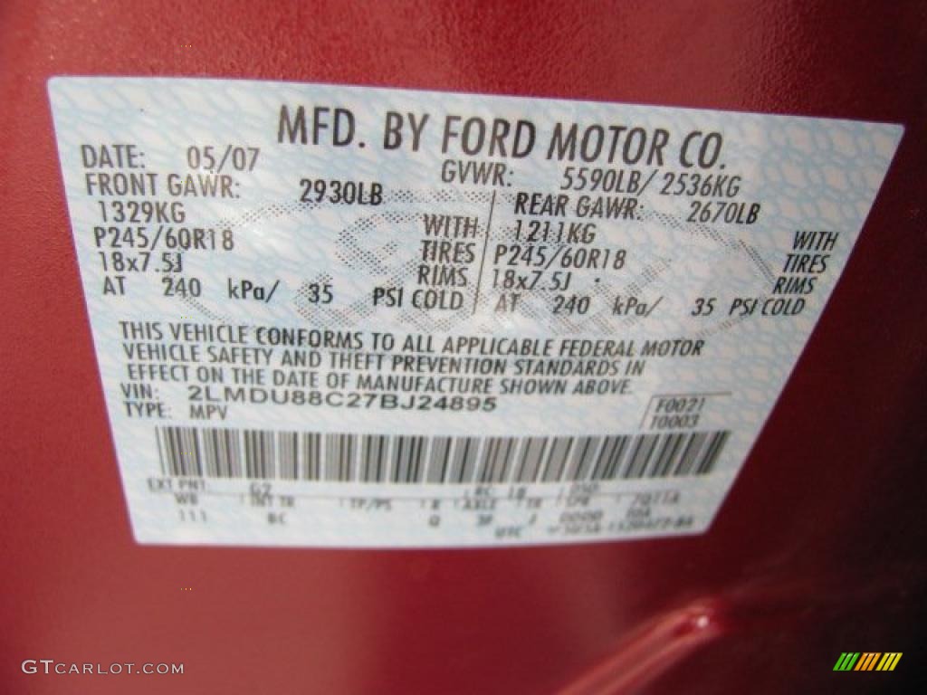 2007 MKX AWD - Vivid Red Metallic / Medium Camel photo #20