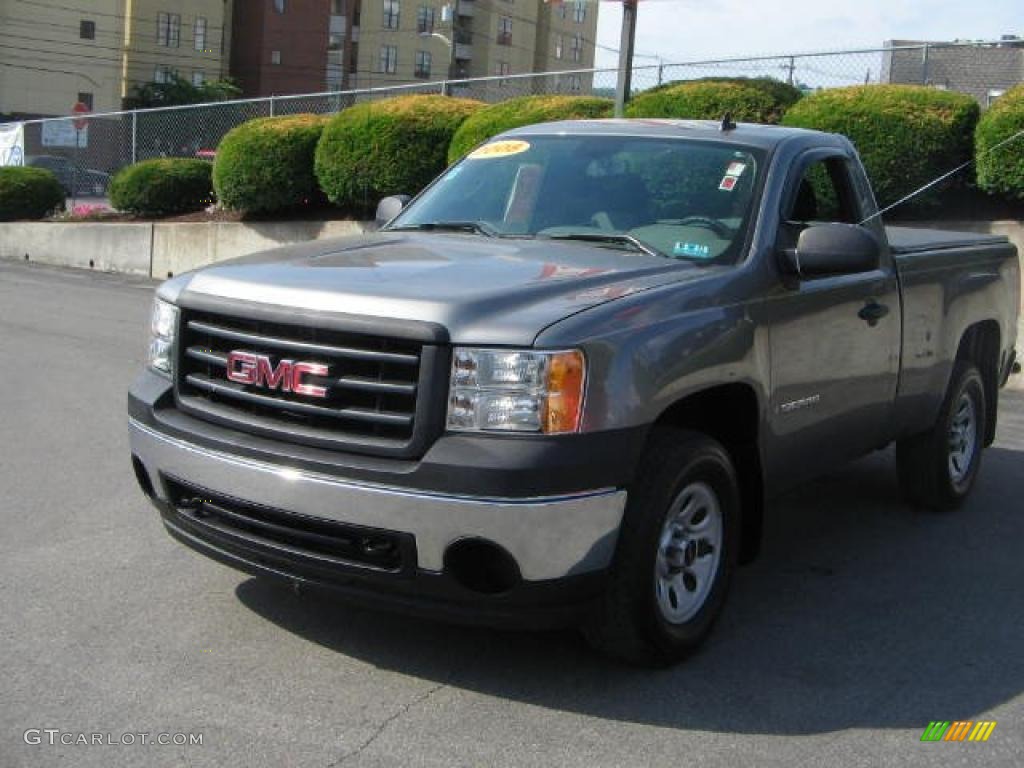 2008 Sierra 1500 Regular Cab 4x4 - Steel Gray Metallic / Dark Titanium photo #3