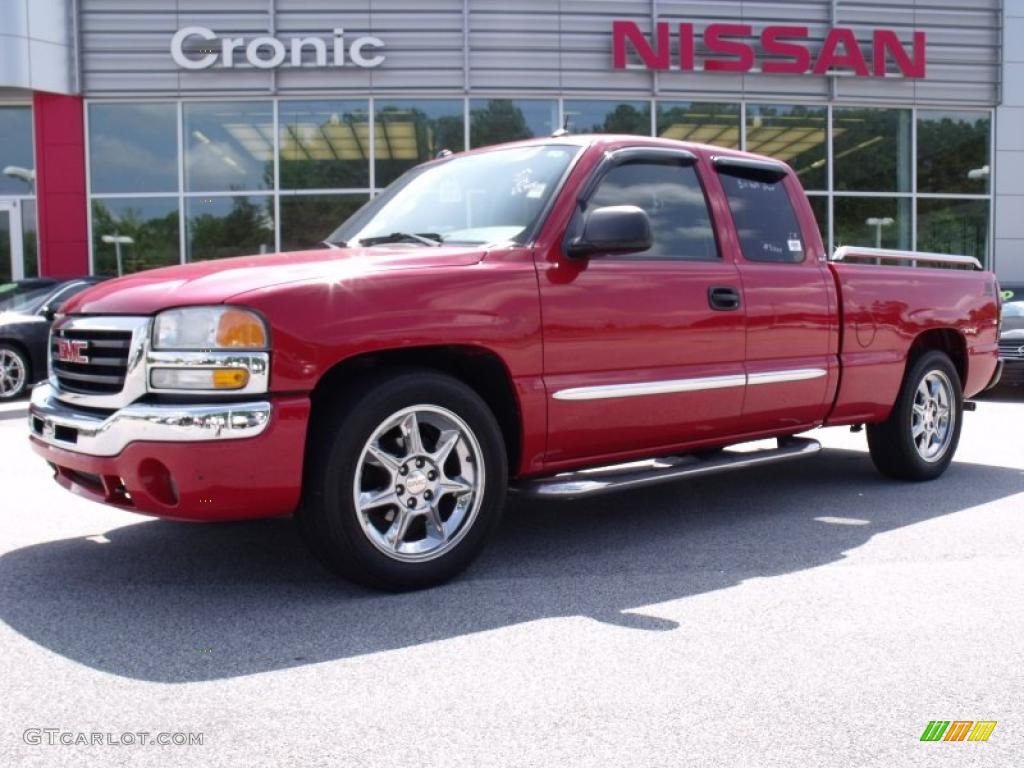 2004 Sierra 1500 SLE Extended Cab - Fire Red / Dark Pewter photo #1