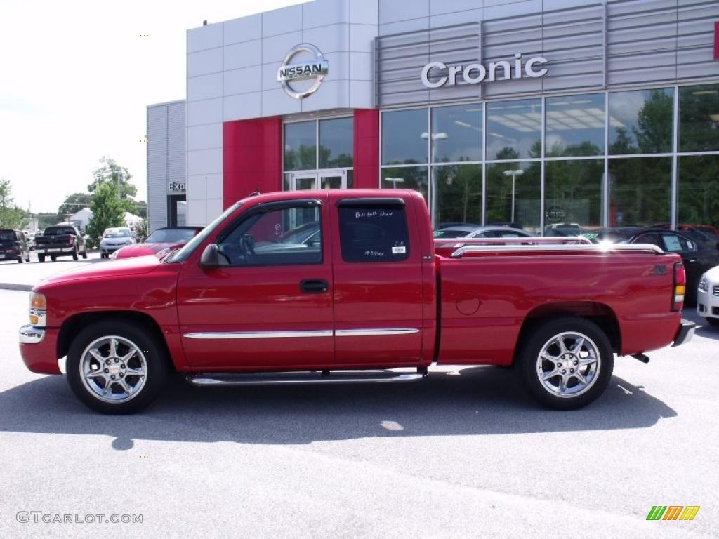 2004 Sierra 1500 SLE Extended Cab - Fire Red / Dark Pewter photo #2