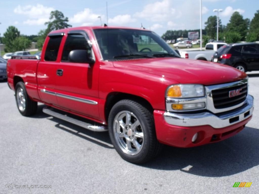 2004 Sierra 1500 SLE Extended Cab - Fire Red / Dark Pewter photo #7