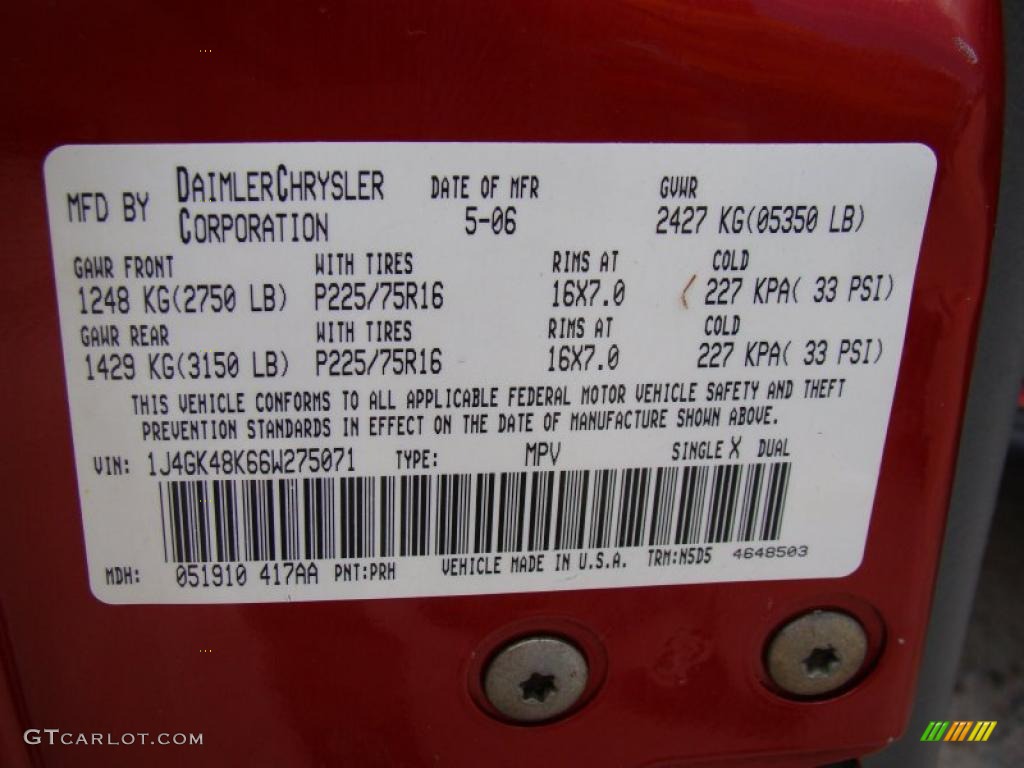 2006 Liberty Sport - Inferno Red Pearl / Medium Slate Gray photo #24