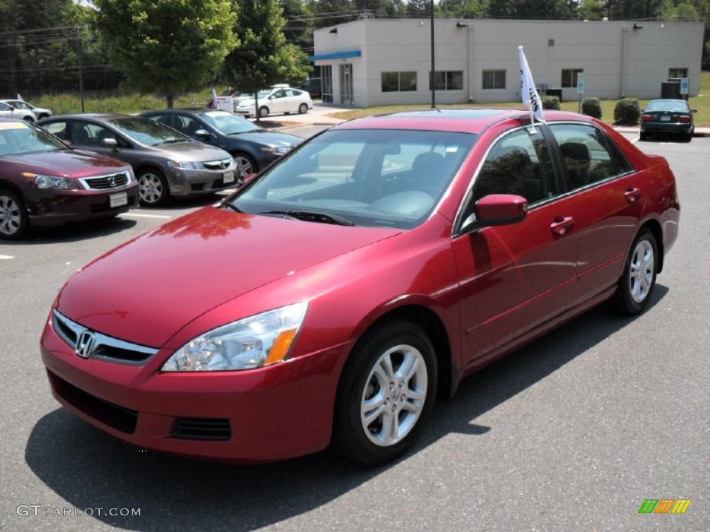 2007 Accord EX Sedan - Moroccan Red Pearl / Gray photo #1