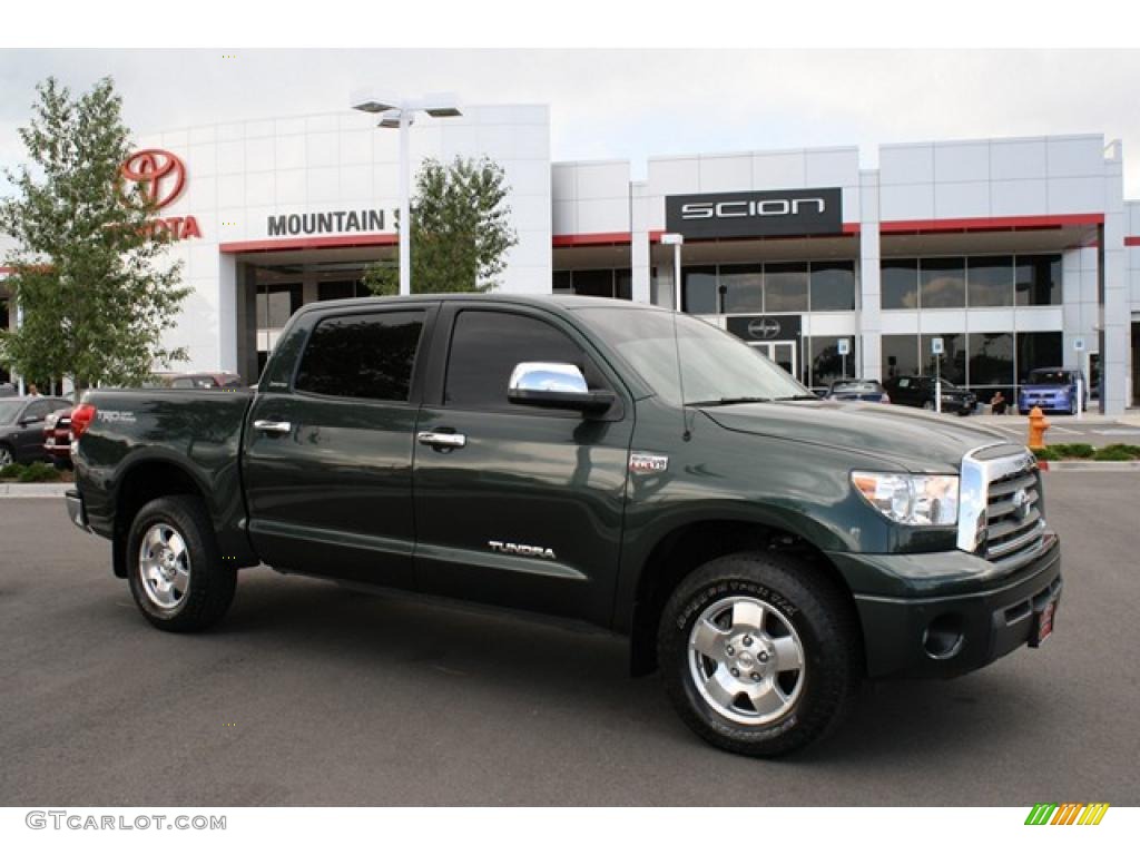 2008 Tundra Limited CrewMax 4x4 - Timberland Green Mica / Red Rock photo #1
