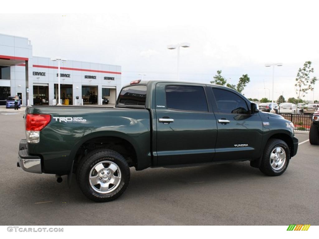 2008 Tundra Limited CrewMax 4x4 - Timberland Green Mica / Red Rock photo #2