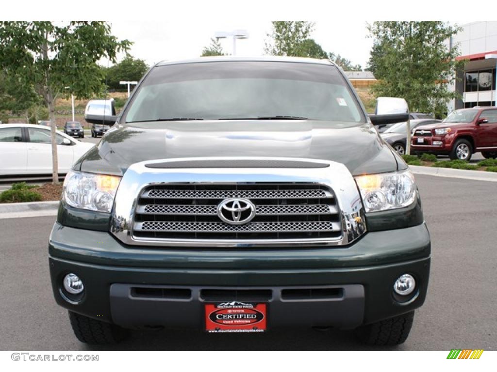 2008 Tundra Limited CrewMax 4x4 - Timberland Green Mica / Red Rock photo #6