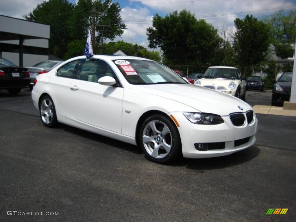 2007 3 Series 328i Coupe - Alpine White / Cream Beige Dakota Leather photo #7