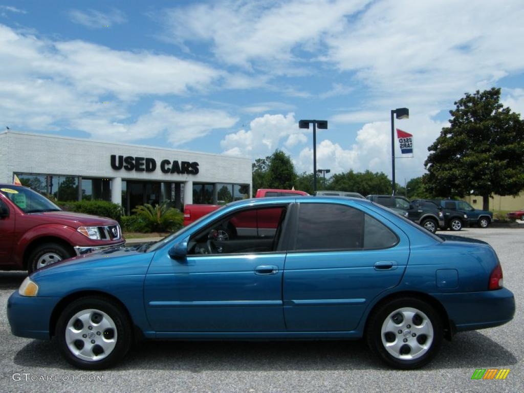 2003 Sentra GXE - Vibrant Blue Metallic / Stone Gray photo #2