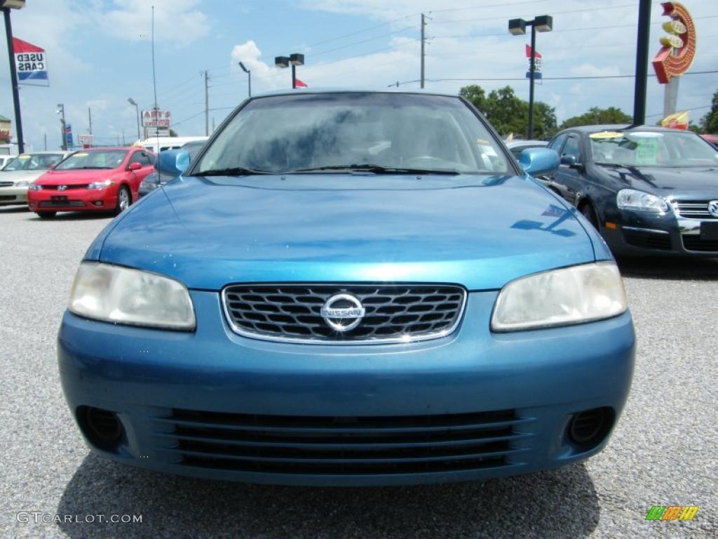 2003 Sentra GXE - Vibrant Blue Metallic / Stone Gray photo #8