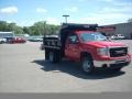 Fire Red - Sierra 3500HD Work Truck Regular Cab 4x4 Chassis Dump Truck Photo No. 3