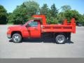 Fire Red - Sierra 3500HD Work Truck Regular Cab Chassis Dump Truck Photo No. 1