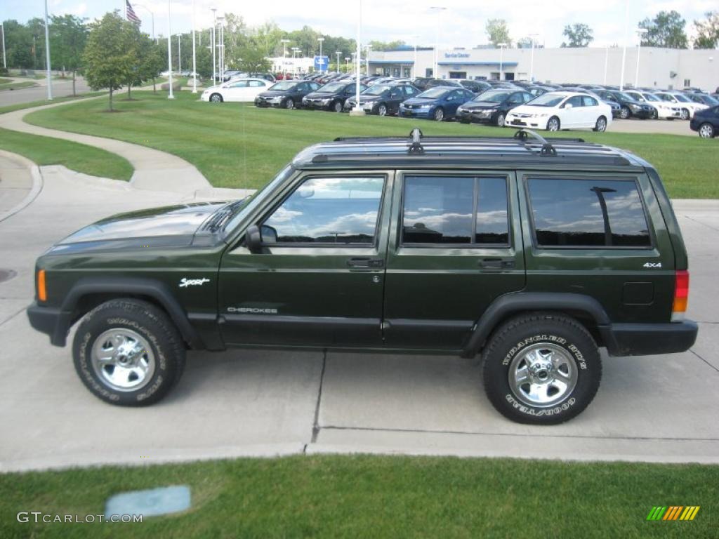 1998 Cherokee Sport 4x4 - Moss Green Pearl / Mist Gray photo #6