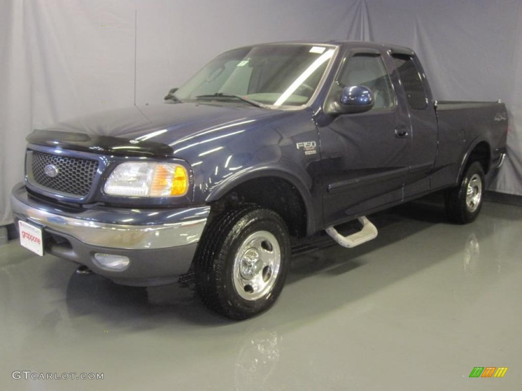 2002 F150 XLT SuperCab 4x4 - True Blue Metallic / Medium Graphite photo #1