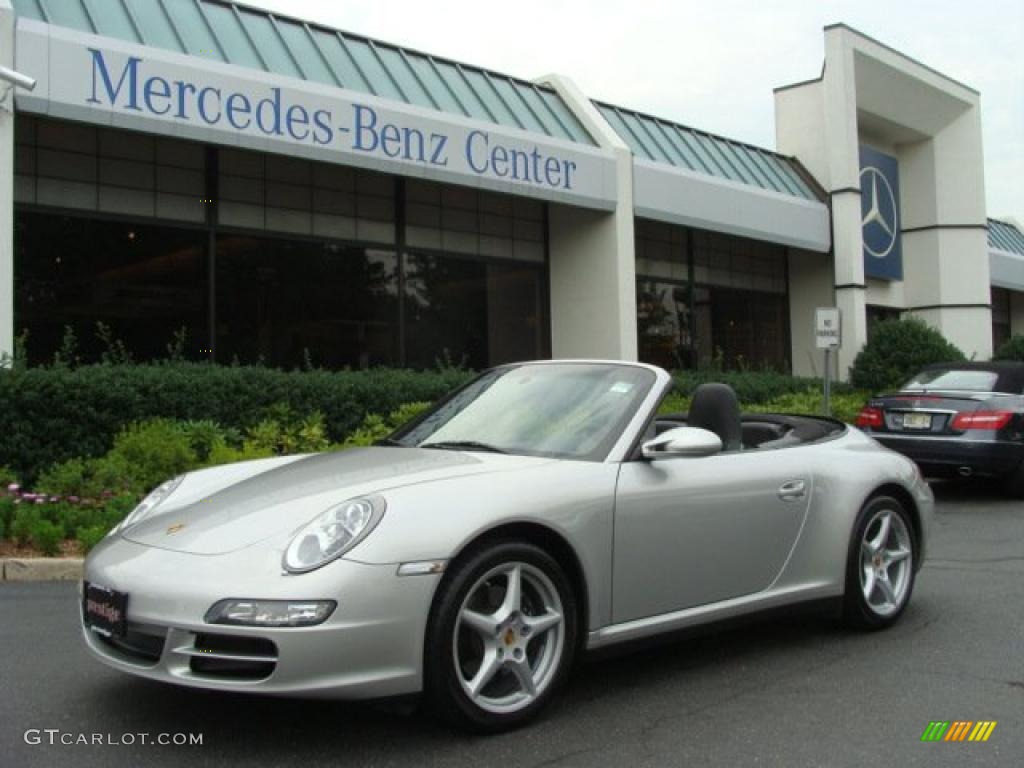 2007 911 Carrera Cabriolet - Arctic Silver Metallic / Black photo #1