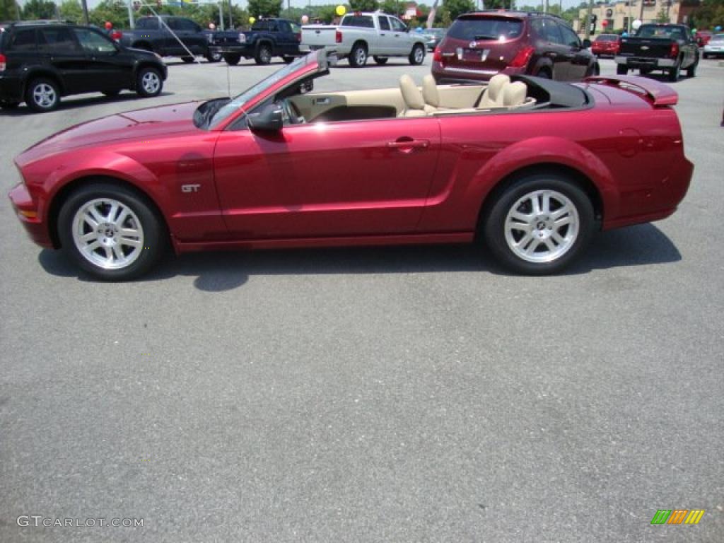 2007 Mustang GT Premium Convertible - Redfire Metallic / Medium Parchment photo #2