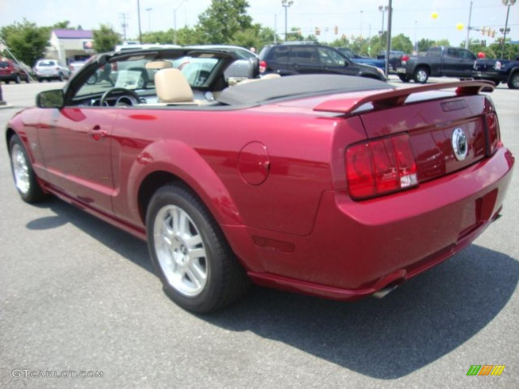 2007 Mustang GT Premium Convertible - Redfire Metallic / Medium Parchment photo #3