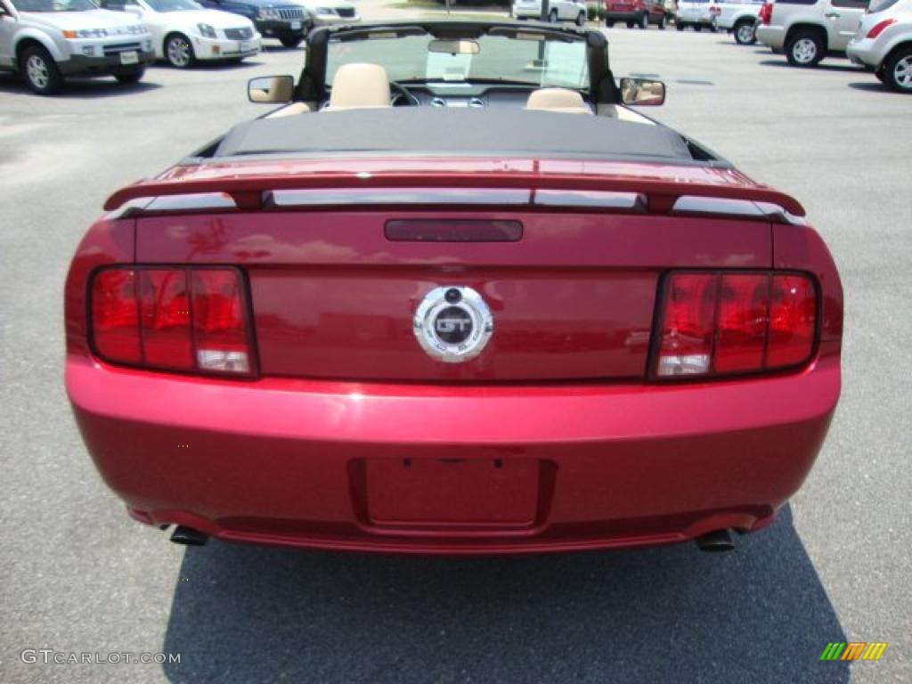 2007 Mustang GT Premium Convertible - Redfire Metallic / Medium Parchment photo #4