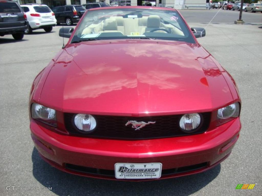 2007 Mustang GT Premium Convertible - Redfire Metallic / Medium Parchment photo #8