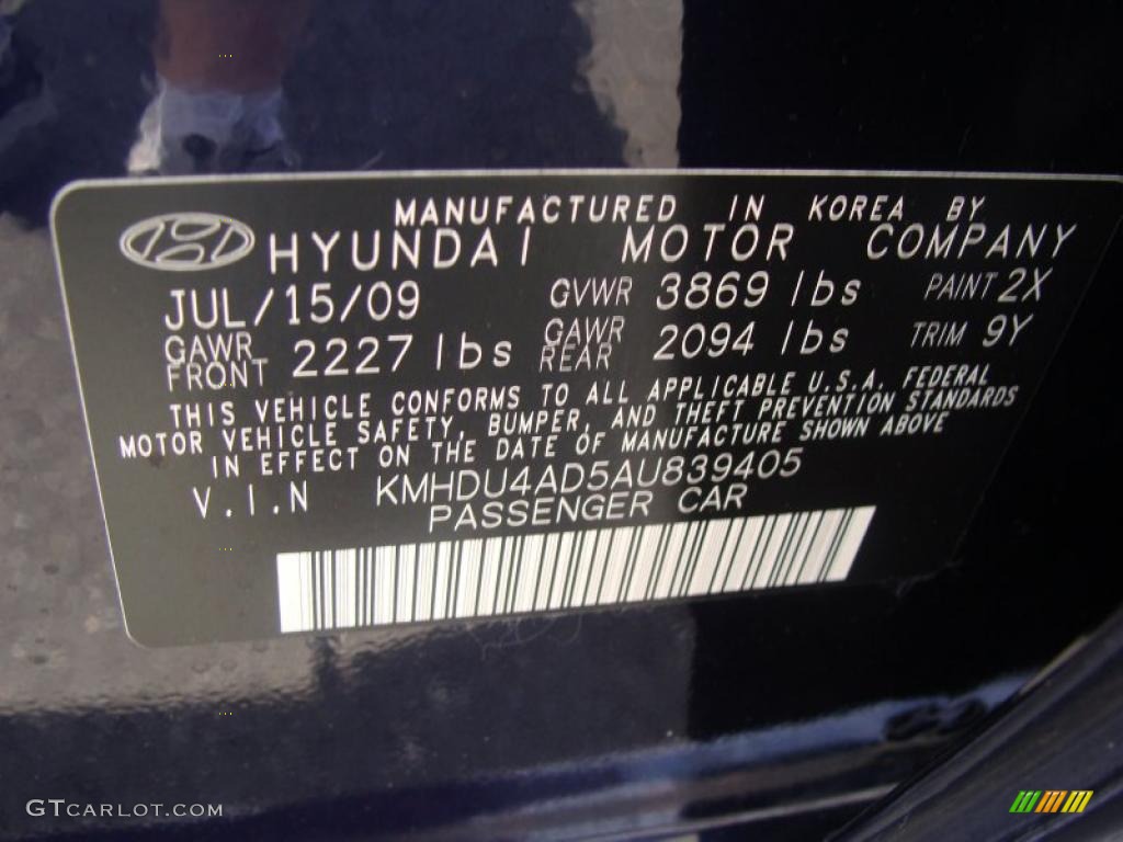 2010 Elantra GLS - Regatta Blue / Gray photo #27