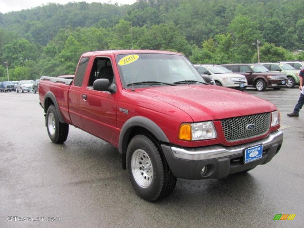 2001 Ranger XLT SuperCab 4x4 - Toreador Red Metallic / Dark Graphite photo #5
