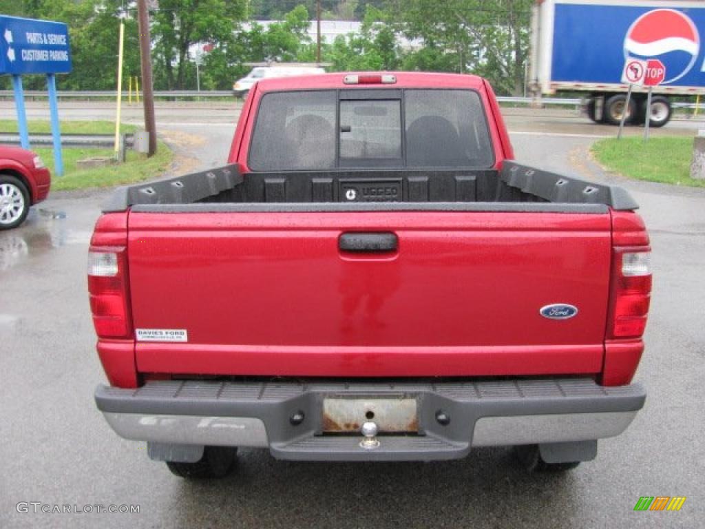 2001 Ranger XLT SuperCab 4x4 - Toreador Red Metallic / Dark Graphite photo #6