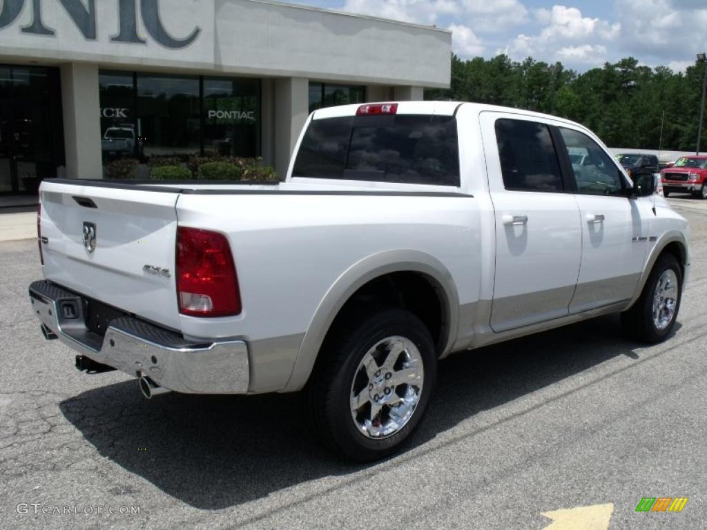 2010 Ram 1500 Laramie Crew Cab 4x4 - Stone White / Light Pebble Beige/Bark Brown photo #8