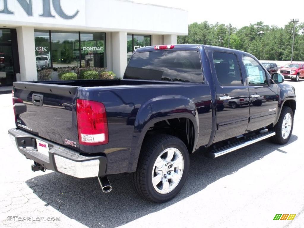 2010 Sierra 1500 SLE Crew Cab - Midnight Blue Metallic / Ebony photo #8