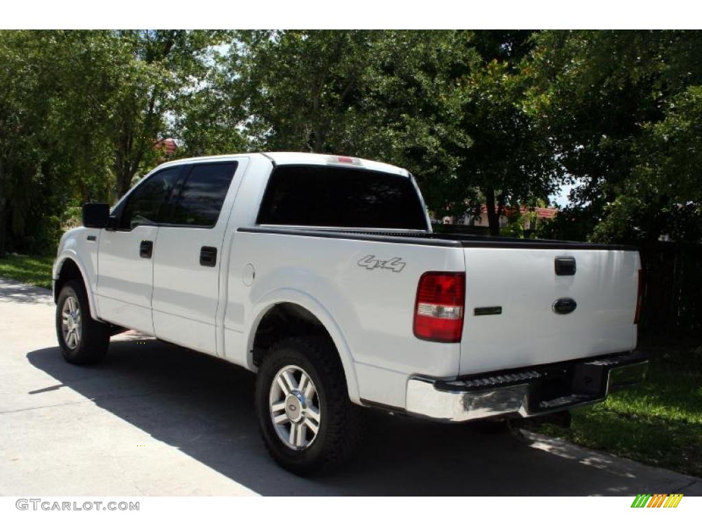 2004 F150 Lariat SuperCrew 4x4 - Oxford White / Black photo #7