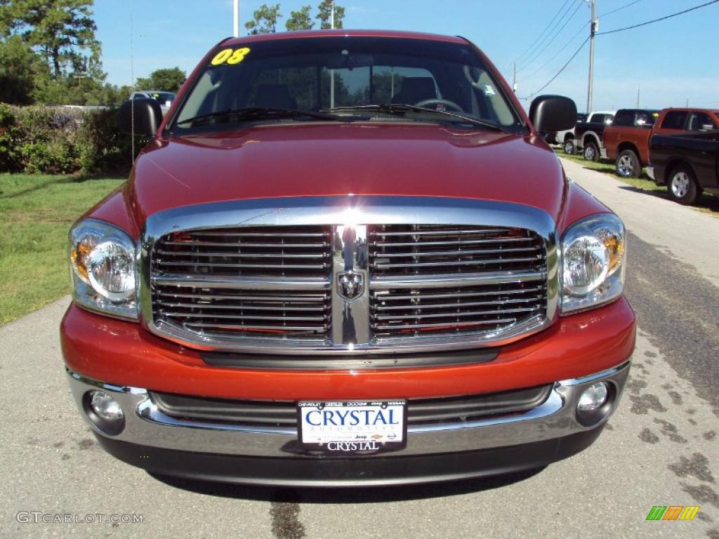 2008 Ram 1500 Big Horn Edition Quad Cab - Sunburst Orange Pearl / Medium Slate Gray photo #13