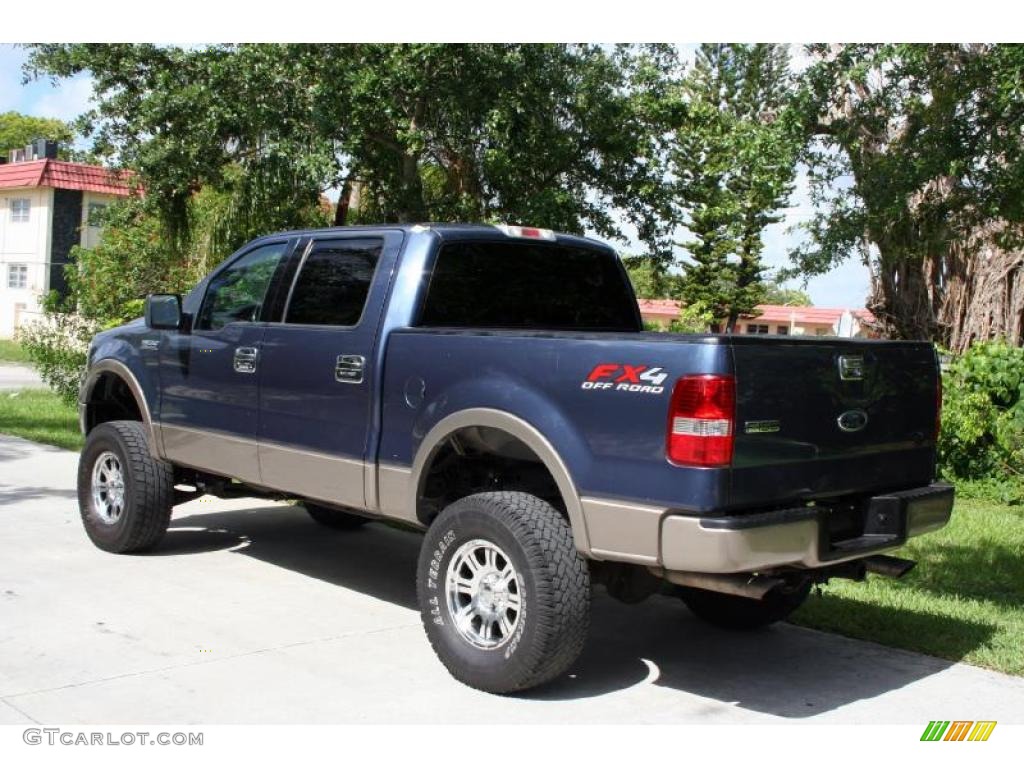 2004 F150 Lariat SuperCrew 4x4 - Medium Wedgewood Blue Metallic / Black photo #7