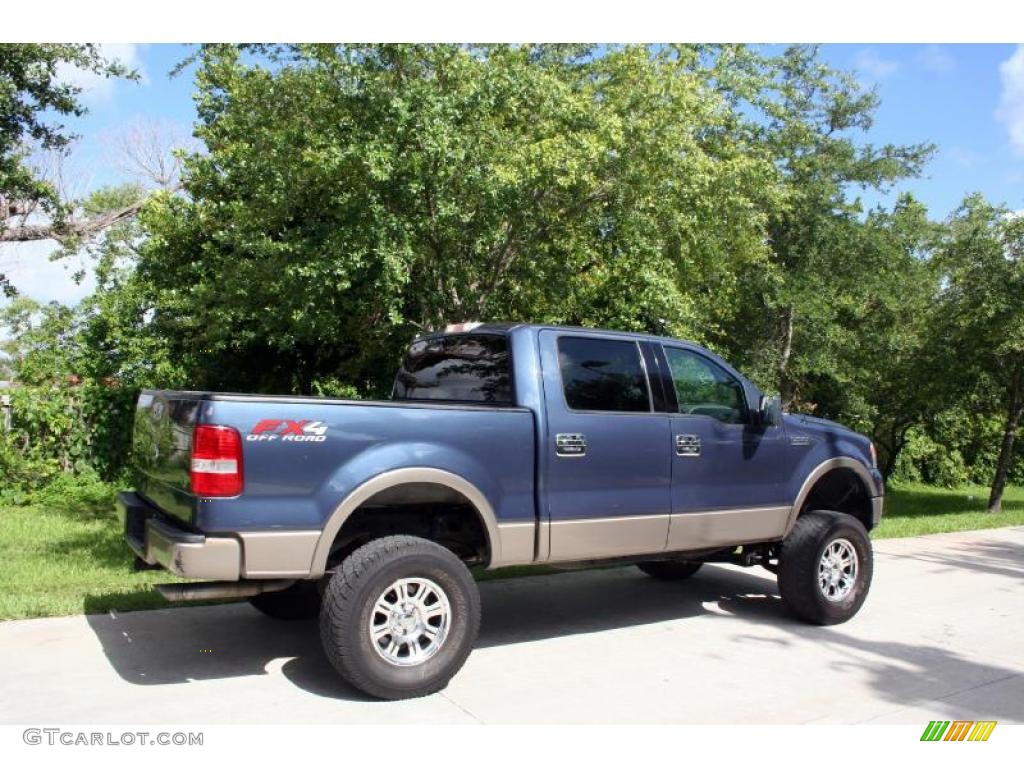 2004 F150 Lariat SuperCrew 4x4 - Medium Wedgewood Blue Metallic / Black photo #12