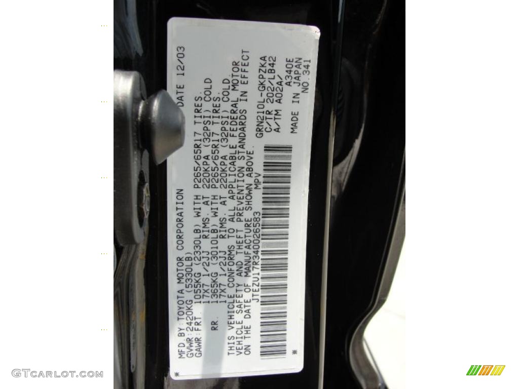 2004 4Runner Limited - Black / Taupe photo #49