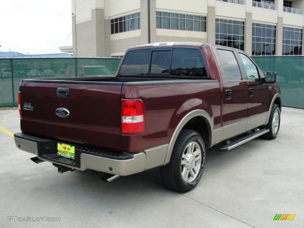 2006 F150 Lariat SuperCrew - Dark Toreador Red Metallic / Tan photo #3