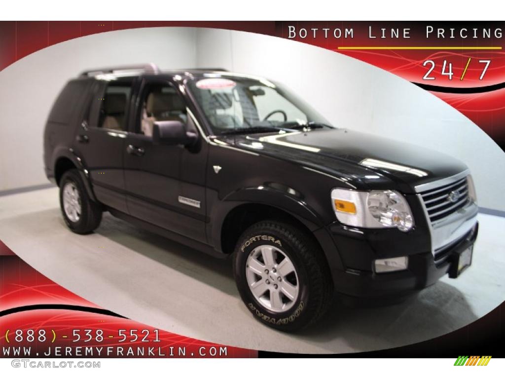 2008 Explorer XLT 4x4 - Black / Black/Stone photo #1