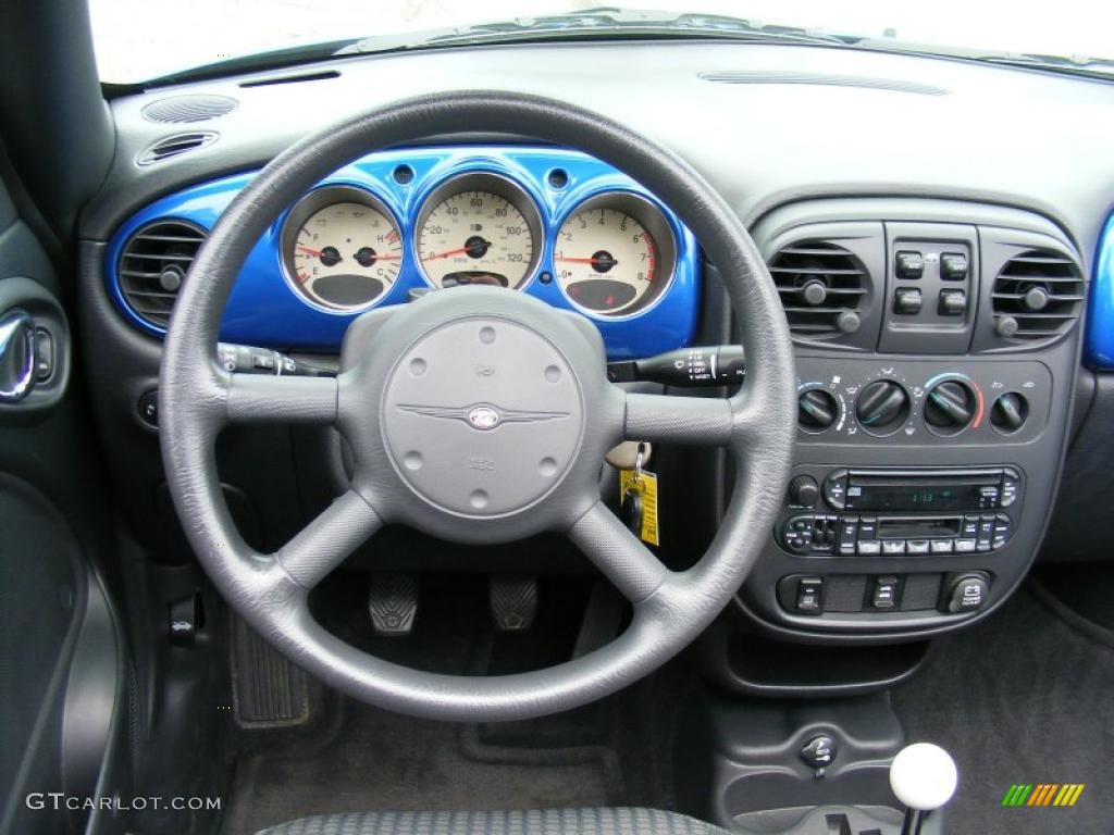 2005 PT Cruiser Convertible - Electric Blue Pearl / Dark Slate Gray photo #16