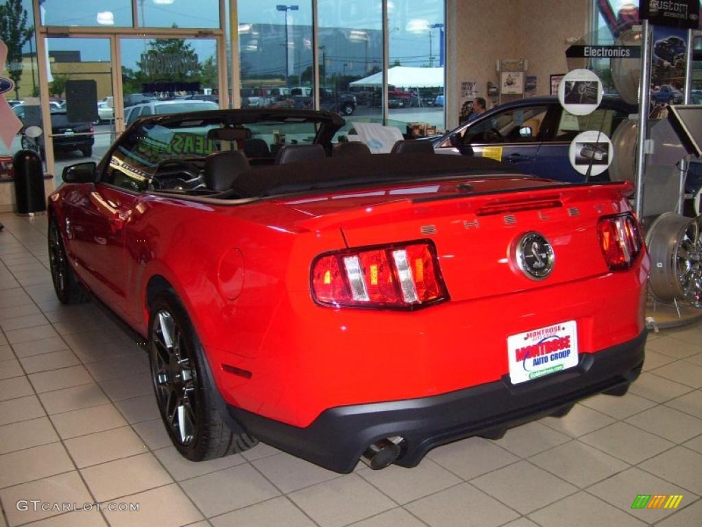 2011 Mustang Shelby GT500 SVT Performance Package Convertible - Race Red / Charcoal Black/Black photo #2