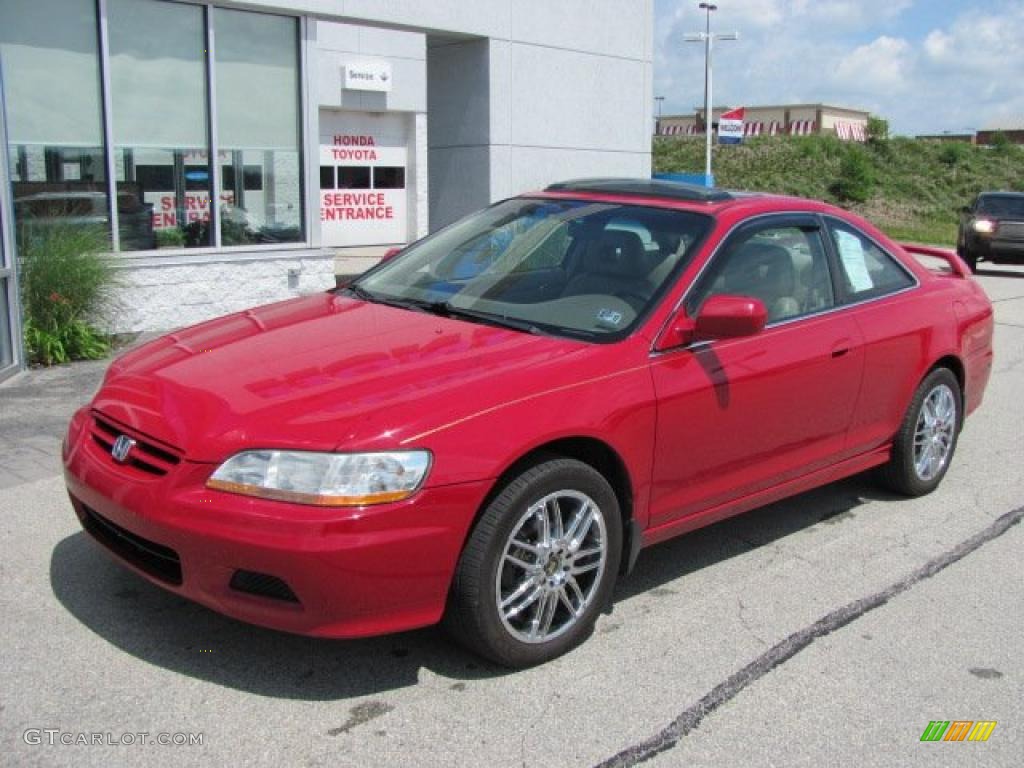 2001 Accord EX Coupe - San Marino Red / Ivory photo #2