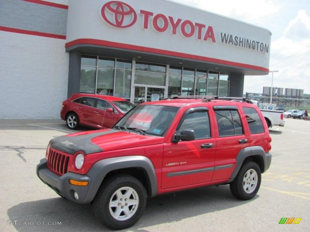 2002 Liberty Sport - Flame Red / Dark Slate Gray photo #1