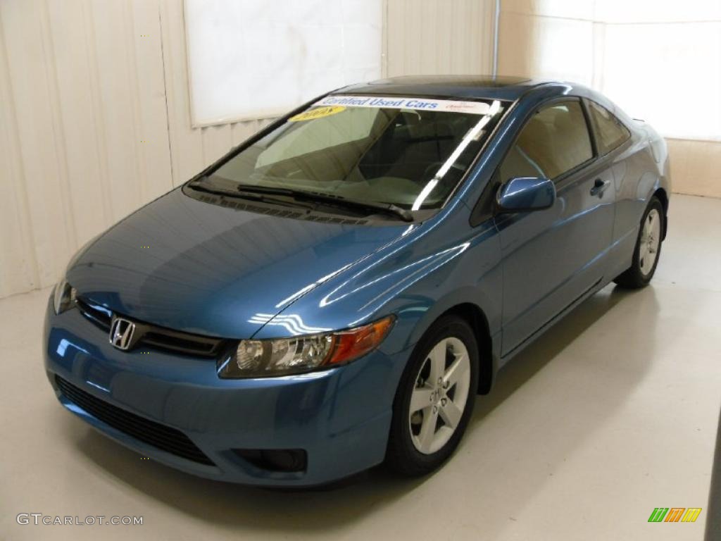 2008 Civic EX Coupe - Atomic Blue Metallic / Gray photo #1