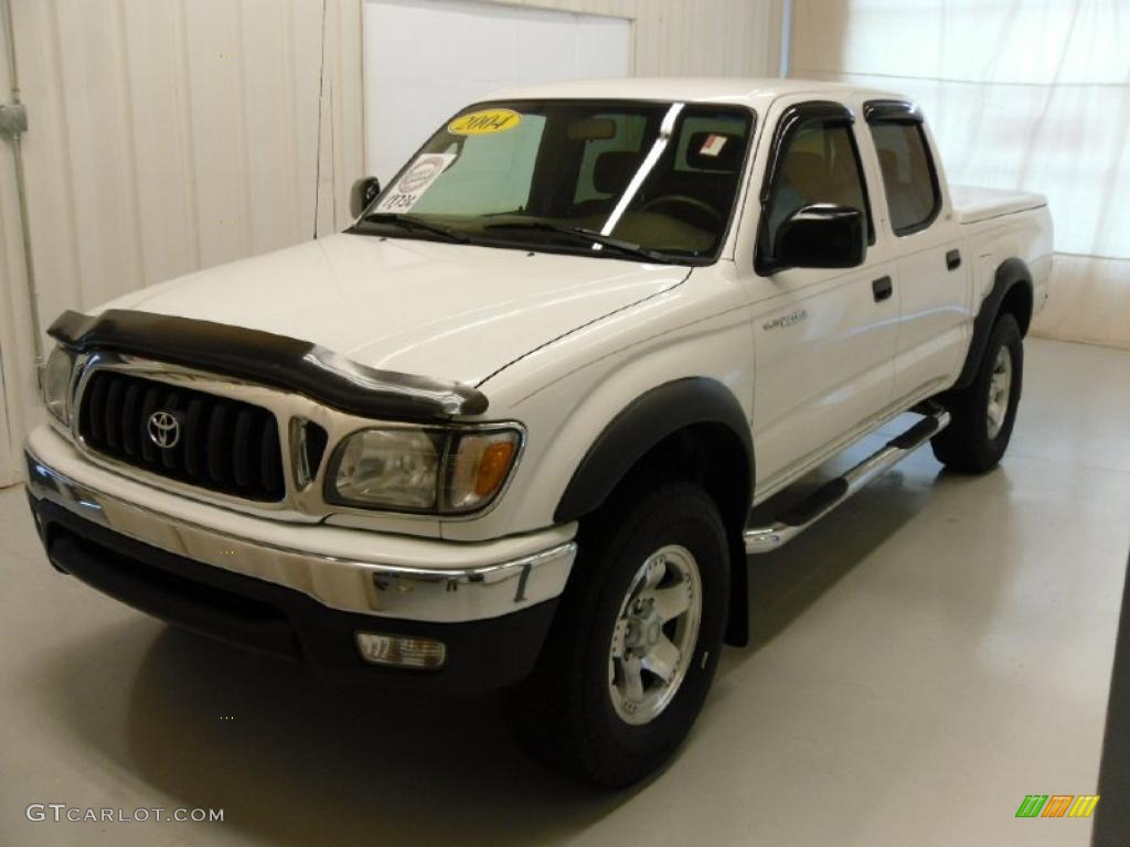 2004 Tacoma V6 Double Cab 4x4 - Super White / Oak photo #1