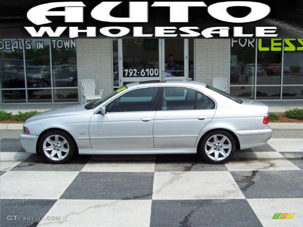 2003 5 Series 525i Sedan - Titanium Silver Metallic / Grey photo #1