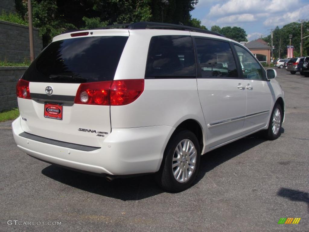 2007 Sienna XLE Limited AWD - Arctic Frost Pearl White / Taupe photo #9