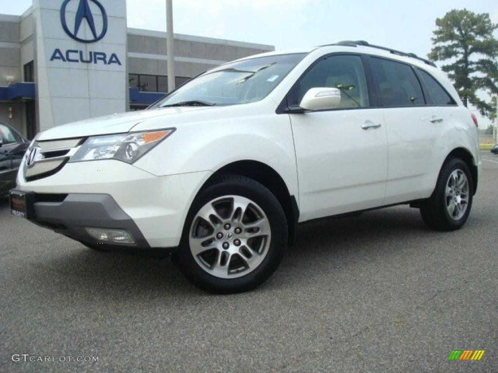 2007 MDX Technology - Aspen White Pearl / Taupe photo #2